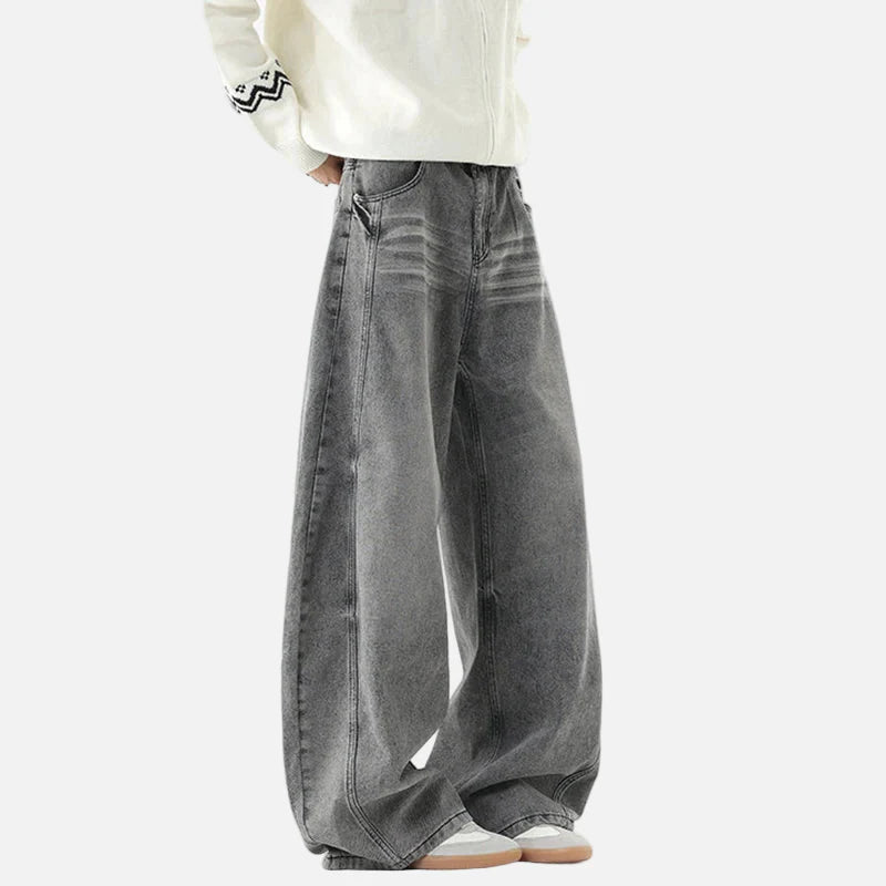 Vintage American Style Hip Hop Denim Wide Leg Jeans