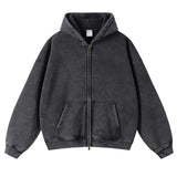 Men Vintage Washed Zip Hoodie