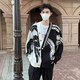 Stylish Contrast Color V-Neck Knitwear Cardigan