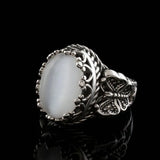 Men Butterfly White Stone Ring