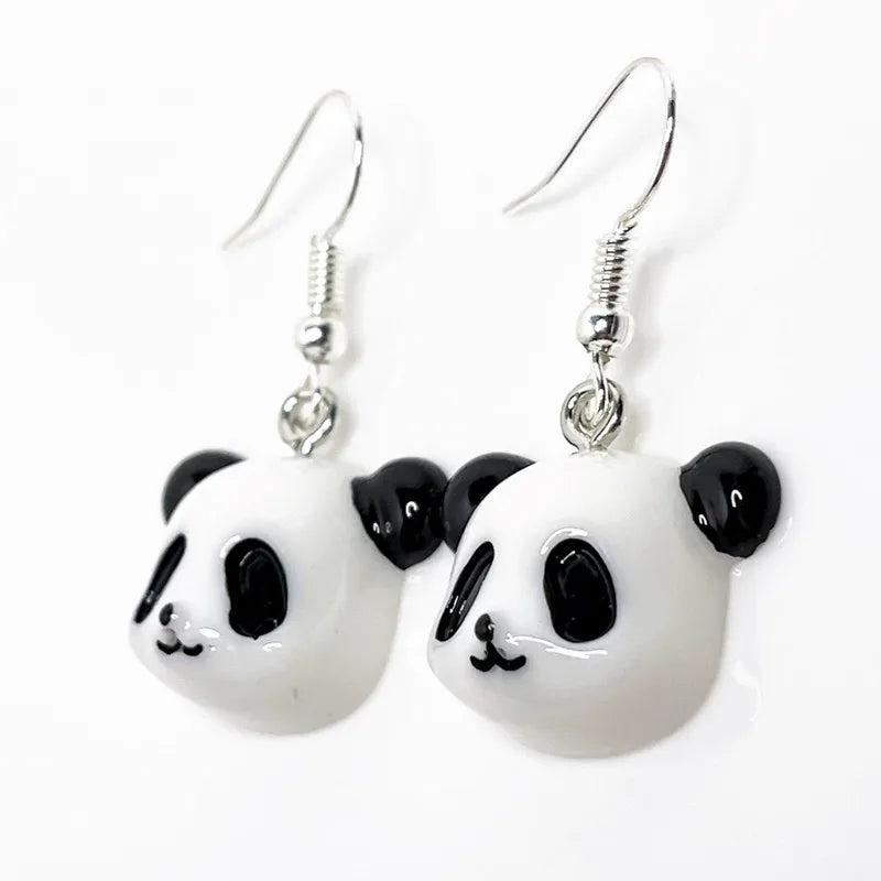 Cute Kawaii Panda Head Resin Earring