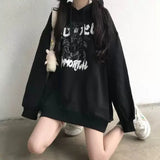 Sweat à capuche ample en velours doux pour femme