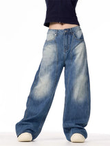 Wardrobe Staple Lightning Pattern Wide Leg Jeans