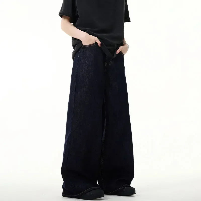Autumn Mens Wide Leg Denim Jeans