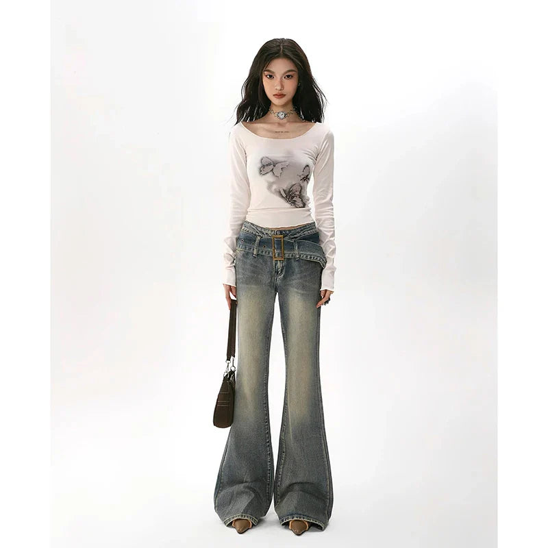 Women's Wide Neck Butterfly T-shirt