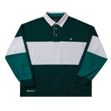 Langarm-Poloshirt mit Farbblock-Patchwork