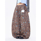 Leopard Print Oversized Japanese Style Wide Leg Pants