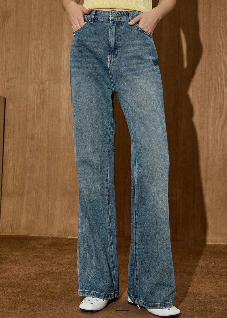 Comfortable Washed High Waist Flared Jeans