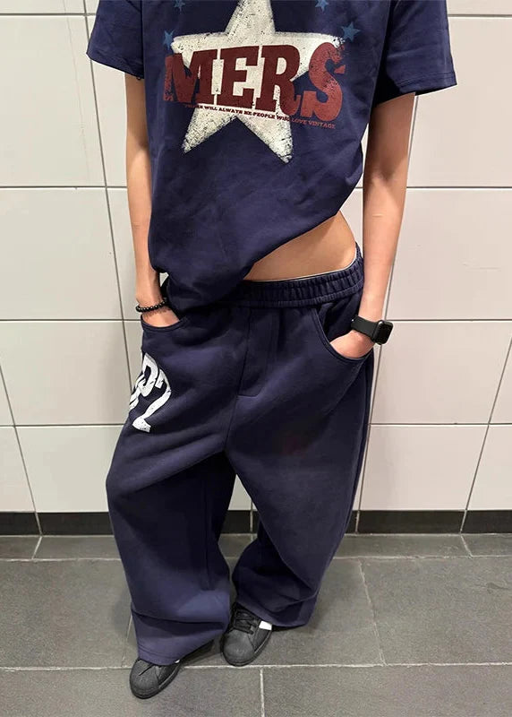 High-Quality Oversized Letter Print Dance Jogger