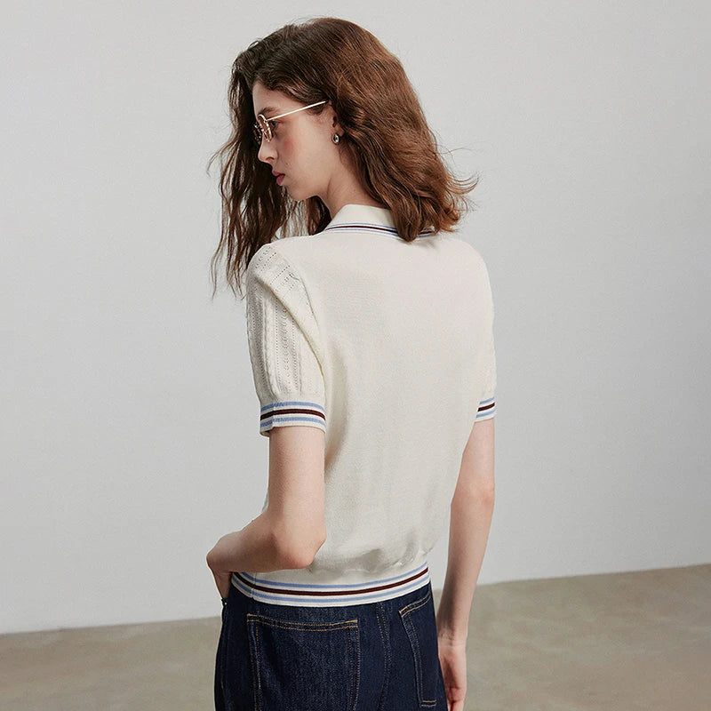 Stylish Knit Summer Short Sleeve T-shirt
