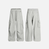 Breathable Solid Color Pleated Cargo Sweatpants