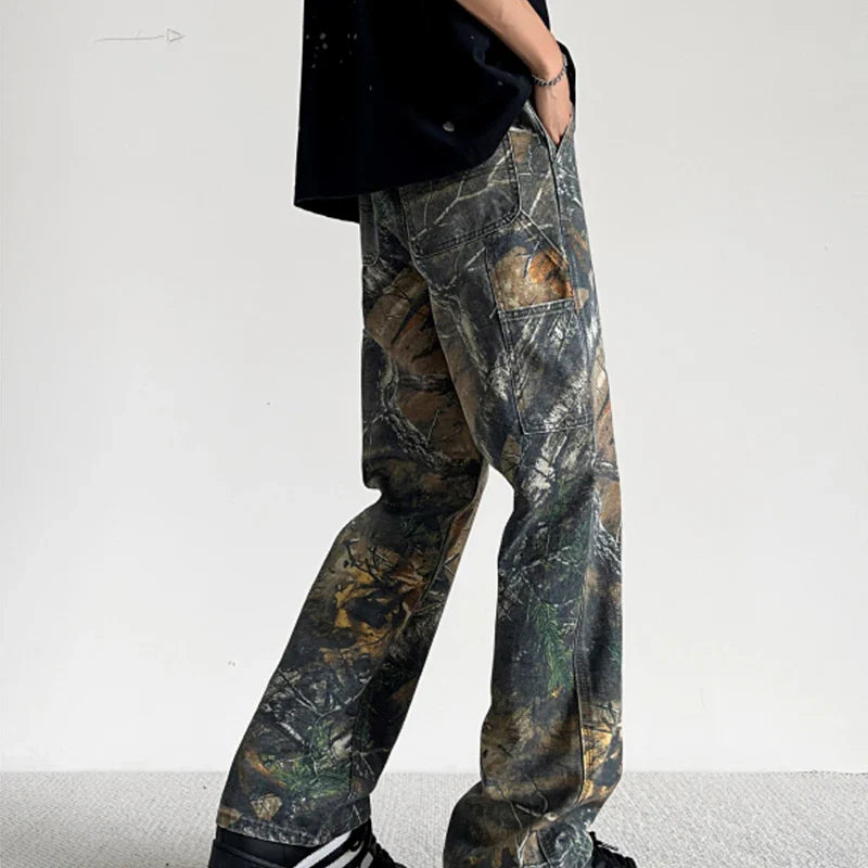 Streetwear Vintage Retro Hip Hop Patterned Jeans