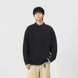 Y2K Cozy Crew Neck Waffle Knit Sweater