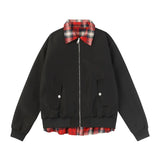 French Retro College Style Plaid Jacket
