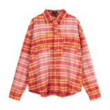 Retro-Flanellhemd im koreanischen Patchwork-Stil