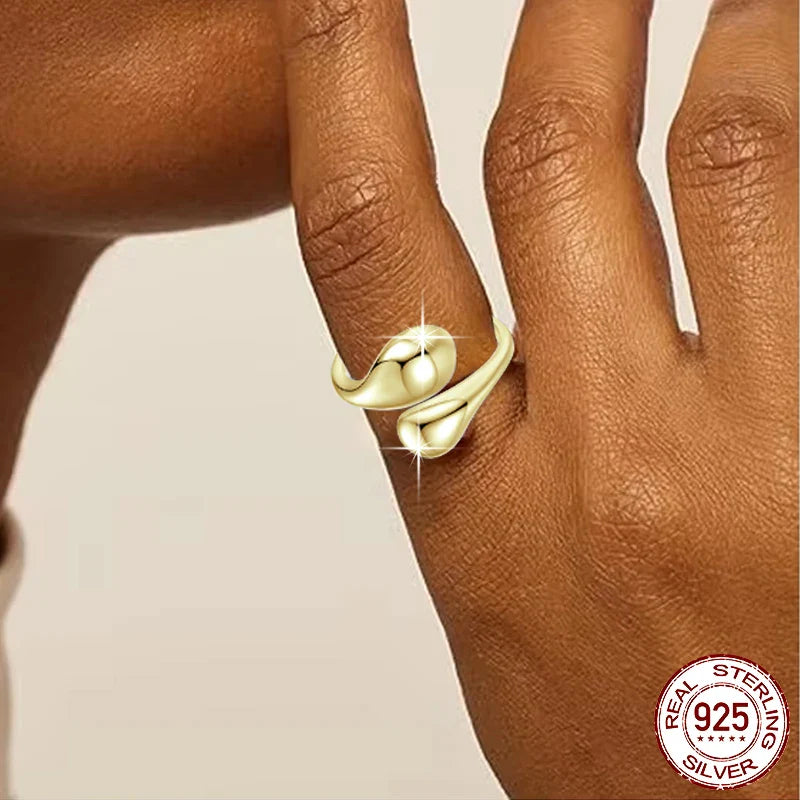 Ring aus Sterlingsilber mit klobigem Wassertropfenmotiv