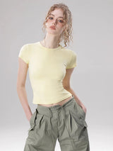 Damen-Crop-Top in Unifarbe