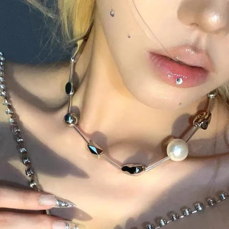 Wave Love Metal Beaded Necklace