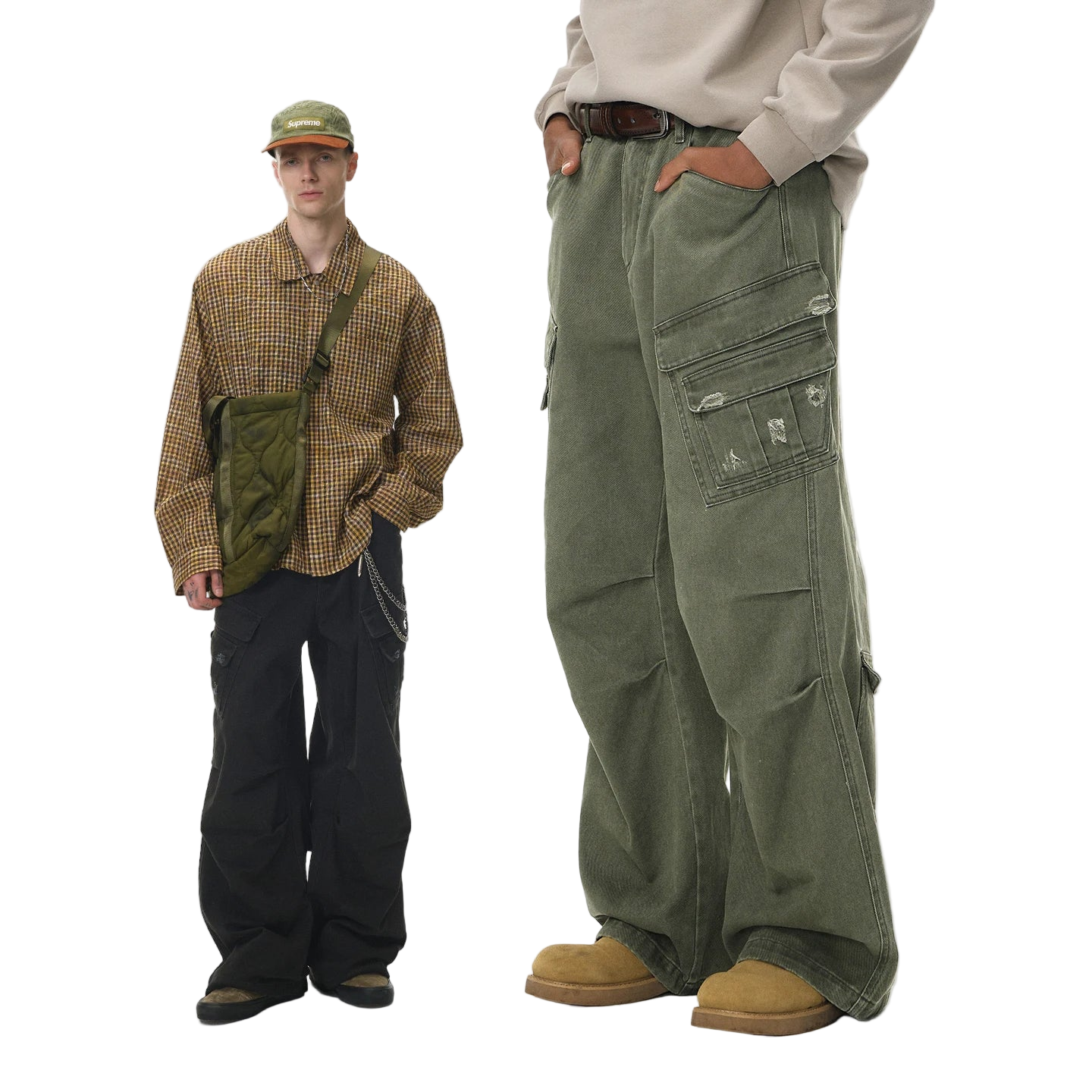 Vintage Ripped Cargo Men’s Streetwear Pants