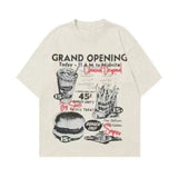 Vintage American Retro Hand-Drawn Short-Sleeve T-Shirt