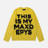 Streetwear Warm Letter Hip Hop Print Sweater