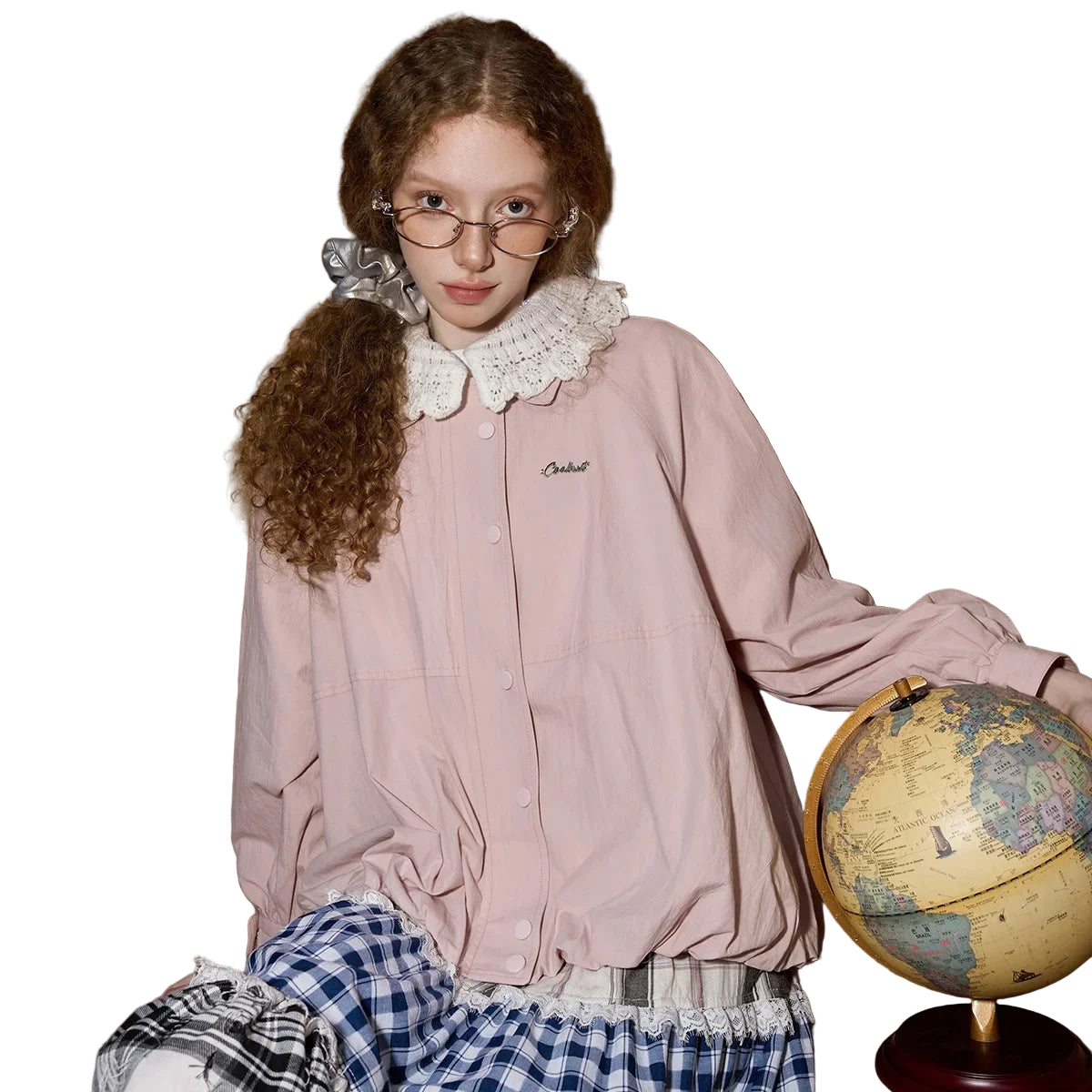 Vintage Floral Lace-Collar Women’s Cute Retro Jacket