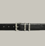 Ancient Silver Pin Buckle Leather Belt