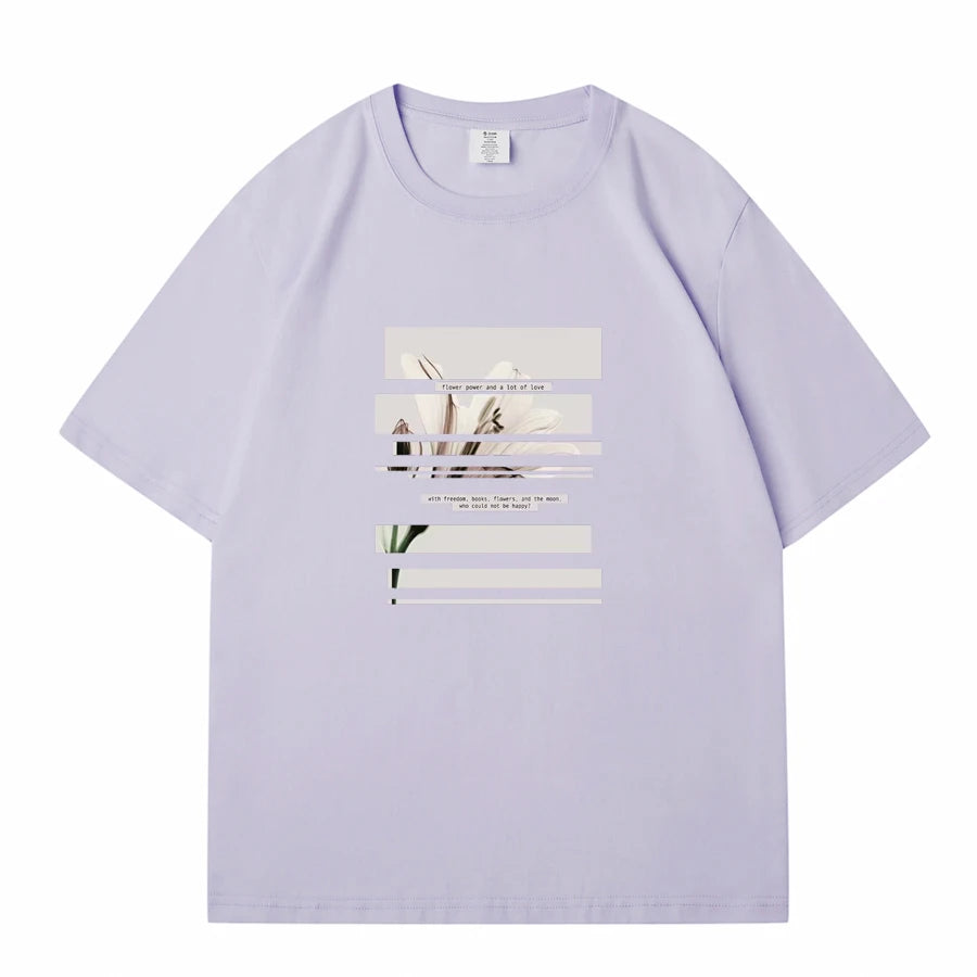 Floral Print Cotton T-Shirt