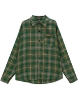 Chemise streetwear à carreaux décontractée à revers automne vintage