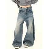 Klassische High-Waist-Jeans mit weitem Bein