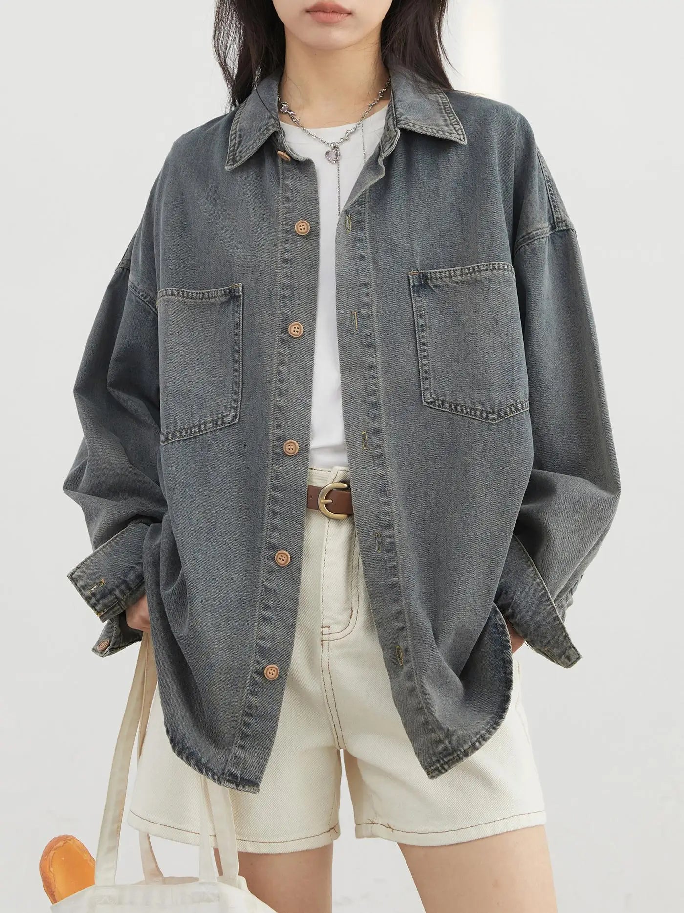 Women Retro Chic Hip Hop Loose Denim Jacket