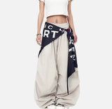 Breathable American Style With Scarf Wide Leg Jogger