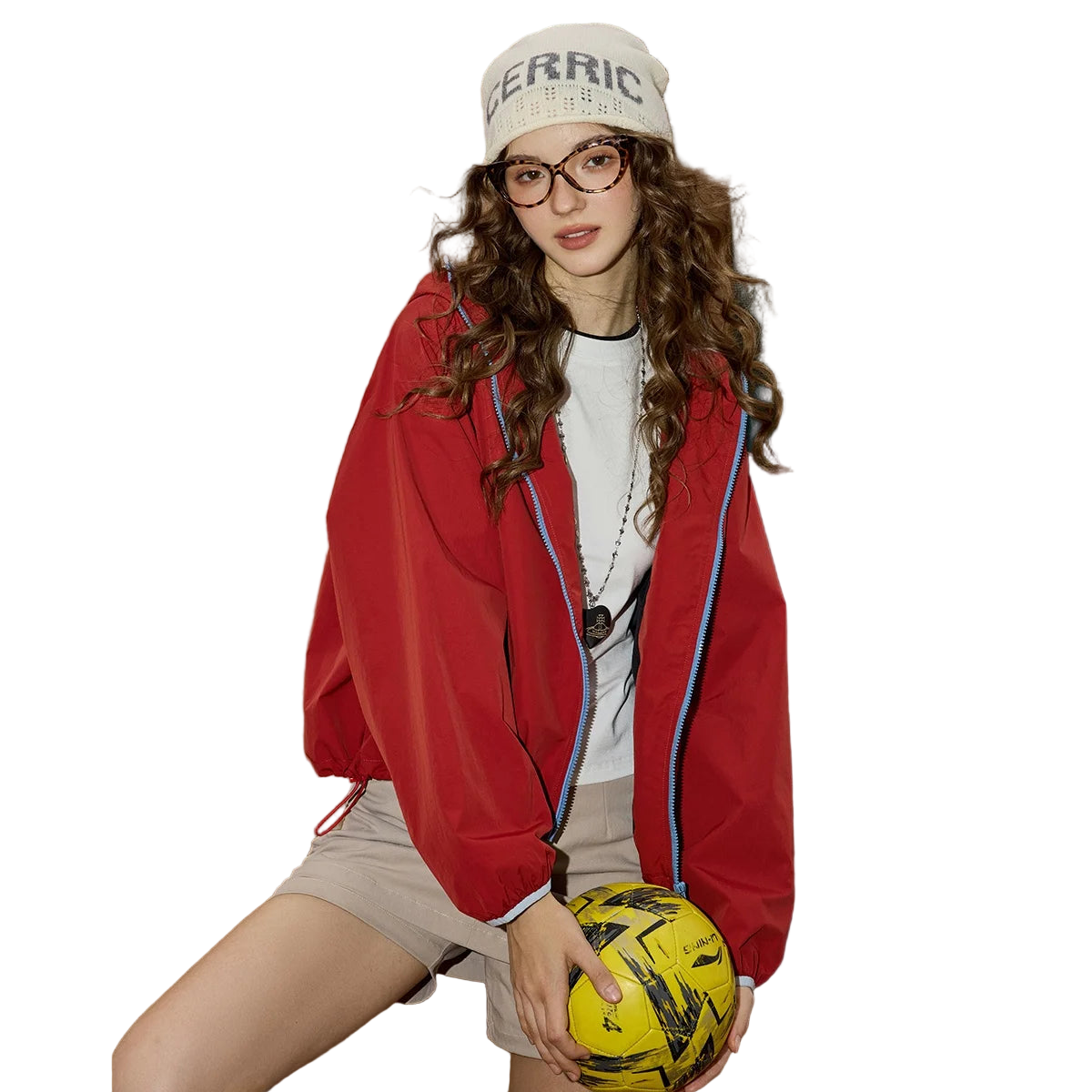 Color Block Hooded Women’s Cropped Puffer Jacket