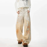 Utility Vibe 3D-gedruckte Straight Wide Jeans
