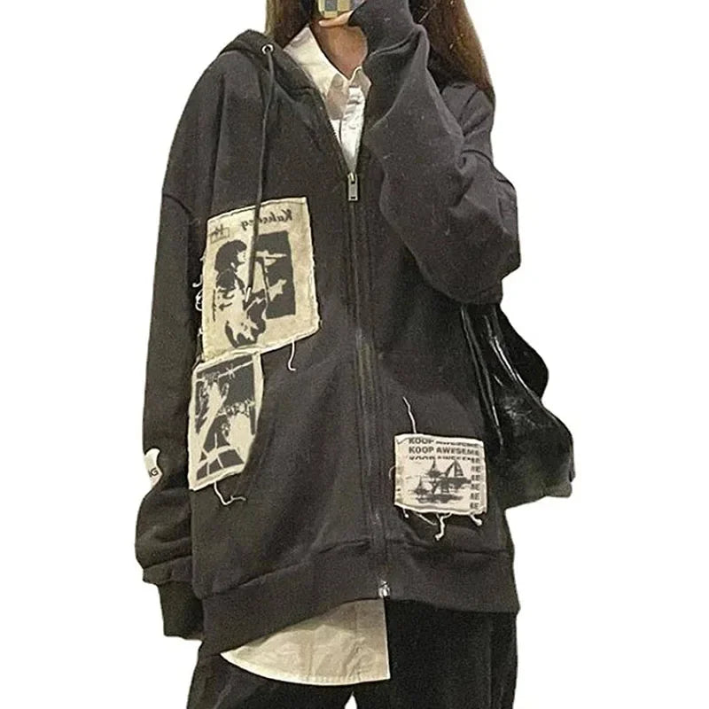 ストリート系シックレタープリントクールスウェットシャツ
