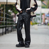 Schwarze wasserdichte Motorradlederhose