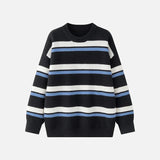 Streetwear Striped Knit Casual Sweater