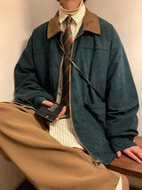 Corduroy-Collar Bomber Jacket