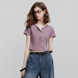 Lässiges Sommer-T-Shirt für Damen mit kurzen Ärmeln