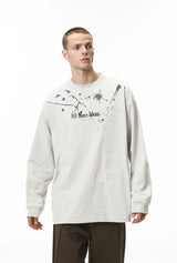 American Splatter Color Block Long Sleeve T-Shirt