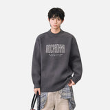 Cozy Winter Letter Print Crew Neck Knitted Sweater