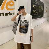 Streetwear Oversized Gothic Grafik-T-Shirt
