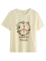 Breathable Botanical Print Curve Sculpting T-Shirt