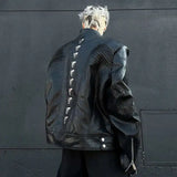 Metallic Deconstruction Darkwear Leather Jacket