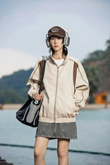 Durable Color Block Waterproof Leather Jacket