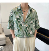 Chemise de plage hawaïenne décontractée à imprimé floral vintage