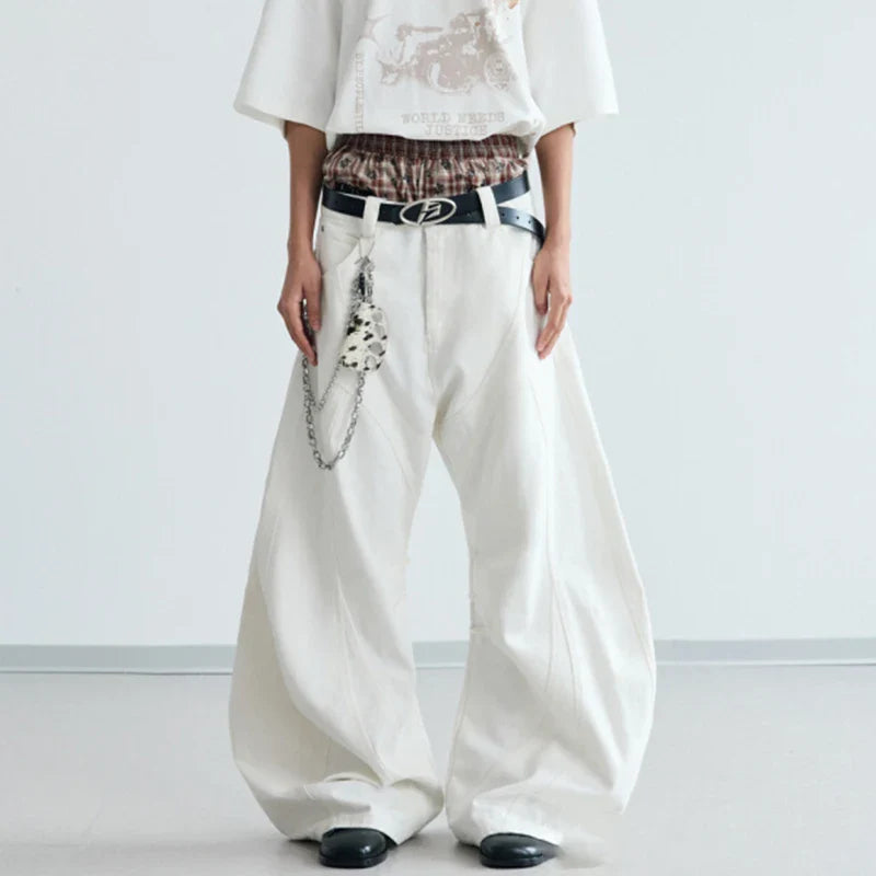 Stylish Plush Solid Color Loose Wide Pants