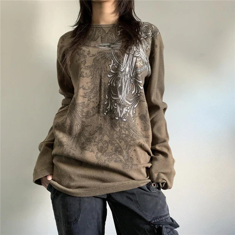 Y2K Vintage Graphic Aesthetic Long Sleeve Fairy T-Shirt