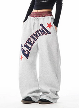 Stretch Y2K Oversized Letter Print Sweatpants