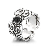 Ethnic Silver Wide Pattern Thai Ring